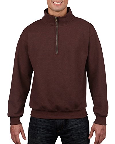 Gildan G18800 Herren-Sweatshirt, Viertel-Reißverschluss, Kadettkragen, Fleece, Rost, Small von Gildan