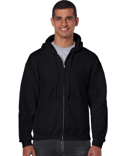 Gildan Heavy Blend Erwachsenen Kapuzen Sweatjacke 18600, Black, S von Gildan