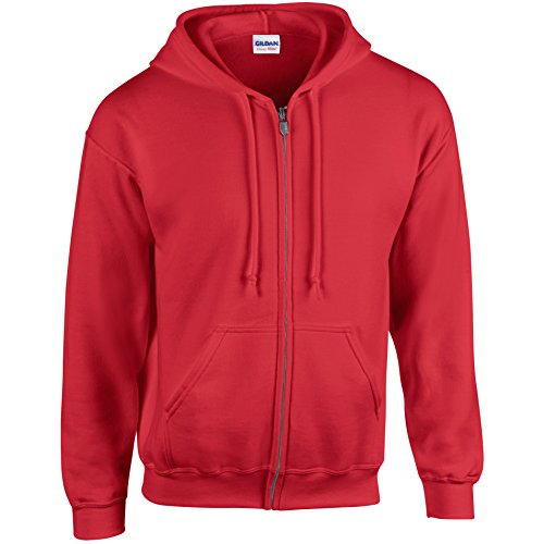 Gildan Heavy Blend Erwachsenen Kapuzen Sweatjacke 18600, Red, XL von Gildan