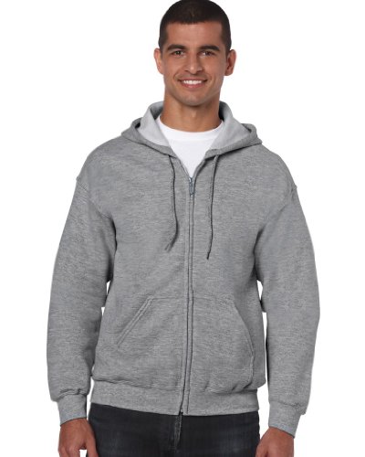 Gildan Heavy Blend Erwachsenen Kapuzen Sweatjacke 18600, Sport Grey, L von Gildan