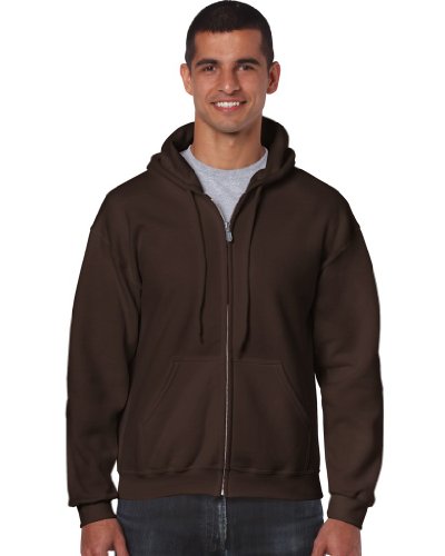 Gildan Heavy Blend Erwachsenen Kapuzen Sweatjacke 18600 L, Dark Chocolate von Gildan