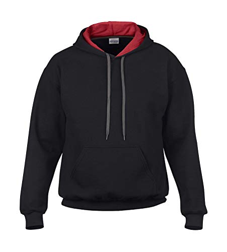 Gildan HeavyBlend™ Hooded Sweatshirt (S, Black/Red) von Gildan