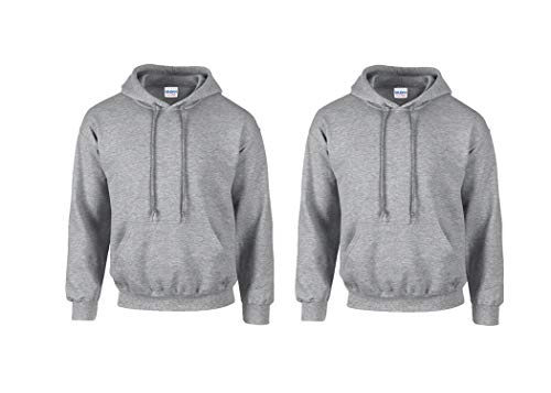 Gildan HeavyBlend, Hooded Sweatshirt 5XL,2X Sportgrey & 1 HLKauf Block von Gildan