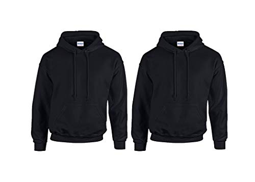 Gildan HeavyBlend, Hooded Sweatshirt L,2X Schwarz & 1 HLKauf Block von Gildan