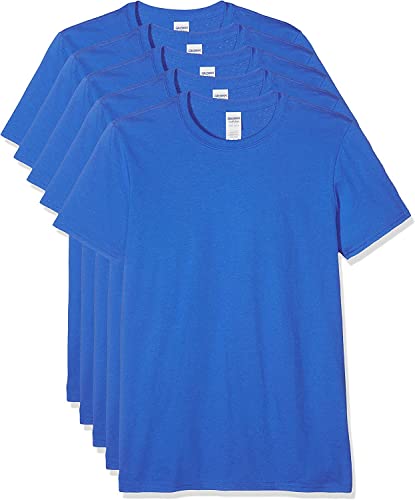 Gildan Herren 64000 T-Shirt, Blau (Königsblau), L (5er Pack) von Gildan