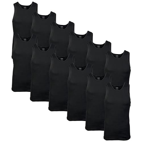 Gildan Herren A-Shirt Tanks, Multipack, Style G1104, Schwarz (12er-Pack), XX-Large von Gildan