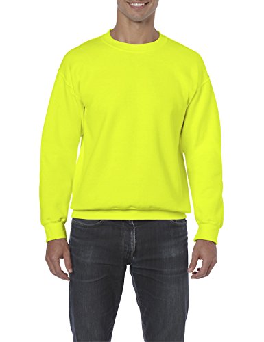 GILDAN Herren Adult 50/50 Cotton/Poly.Crew Neck Sweat /18000 Sweatshirt, Gelb (Safety Green 188), Large (Herstellergröße: L) von Gildan