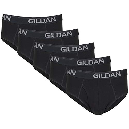 Gildan Herren Baumwoll-Stretch Slip, Black Soot (5er-Pack), Small von Gildan