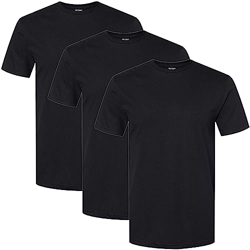 Gildan Herren Baumwoll-Stretch-T-Shirts, Multipack Unterwäsche, Black Soot (Crew 3er-Pack), XXL von Gildan