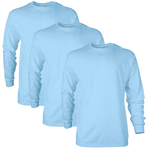 Gildan Unisex-Erwachsene Herren Baumwolle G2400 T-Shirt, Hellblau (3er-Pack), 3XL von Gildan