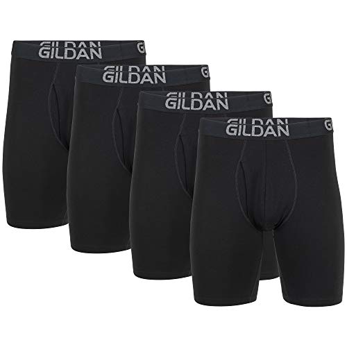 Gildan Herren Boxershorts aus Baumwoll-Stretch, Multipack Retroshorts, Black Soot (4er-Pack), Medium von Gildan
