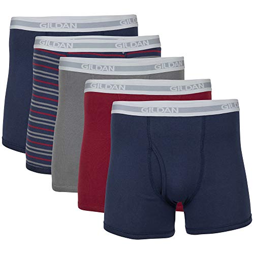 Gildan Herren Boxershorts mit kurzen Beinen, Multipack Retroshorts, Blau Gemischt (5er-Pack), Large von Gildan