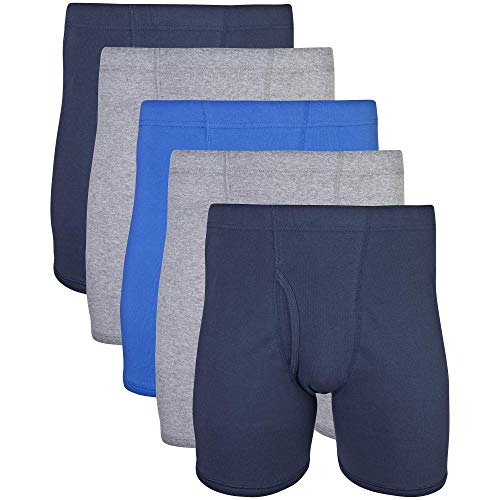 Gildan Herren Unterwäsche mit verdecktem Bund, Boxershorts, Multipack Retroshorts, Mixed Royal (5er-Pack), Large von Gildan