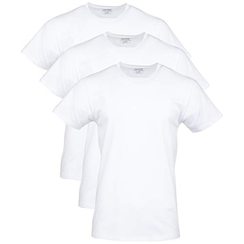 Gildan Herren Cotton Stretch T-shirts, Multipack Unterw sche, Artic White (Crew, 3er-pack), M EU von Gildan