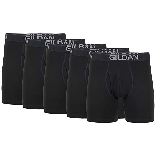 Gildan Herren Boxershorts, Baumwolle, Stretch, Multipack Retroshorts, Black Soot (5er-Pack), Medium von Gildan