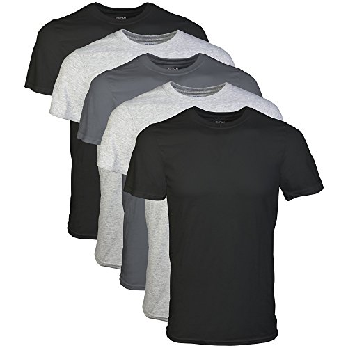 Gildan Herren Crew T-Shirts Multipack Style G1100 Unterhemd, Schwarz/Sportgrau/Anthrazit (5er-Pack), M von Gildan