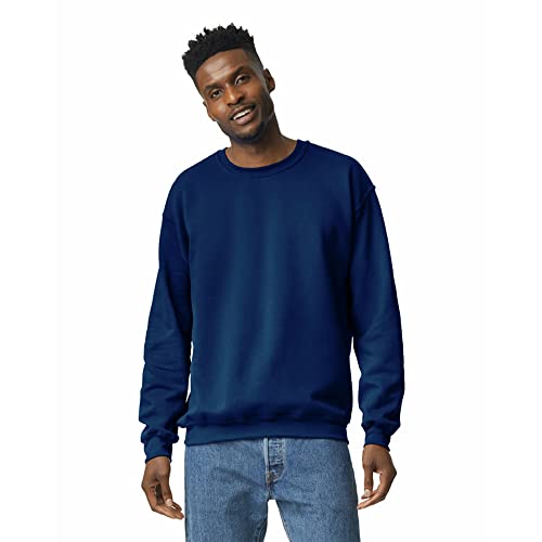 Gildan Herren Sweatshirt mit Rundhalsausschnitt Hemd, Blickdicht, Navy, L von Gildan