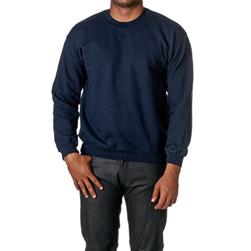 Gildan Herren Fleece Crewneck Sweatshirt Style G18000 Hemd, Blickdicht, Navy, Small von Gildan