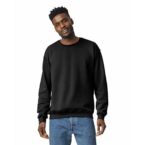 Gildan Herren Sweatshirt aus Fleece mit Rundhalsausschnitt, Stil G18000 T-Shirt, Schwarz, L von Gildan
