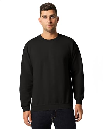 Gildan Herren Sweatshirt aus Fleece mit Rundhalsausschnitt, Stil G18000 T-Shirt, Schwarz, XL von Gildan