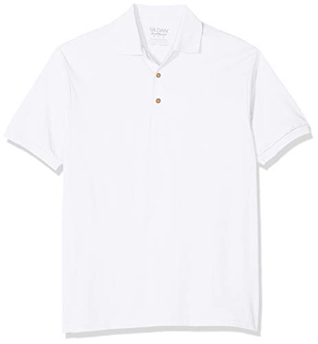 Gildan Herren DryBlend Erwachsene Jersey Poloshirt Polohemd, weiß, S von Gildan