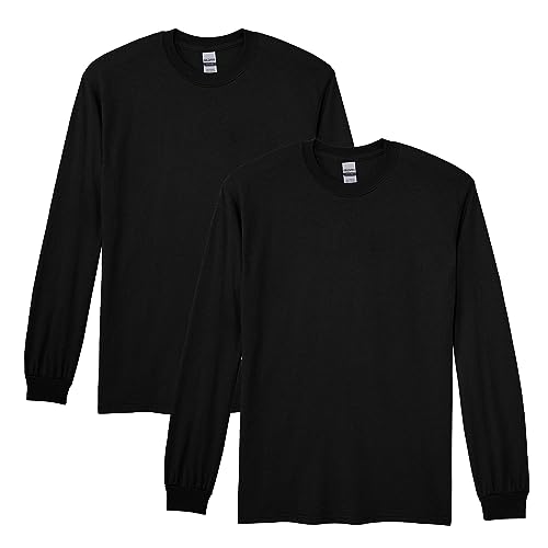 Gildan Herren DryBlend Long Sleeve T-Shirt, Style G8400, 2-Pack Hemd, Schwarz, Mittel (2er Pack) von Gildan