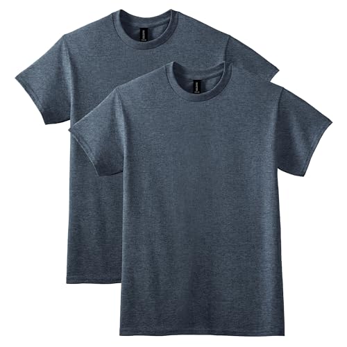 Gildan Herren DryBlend T-Shirt, Style G8000, Multipack Hemd, Blickdicht, Dark Heather (2er-Pack), M von Gildan
