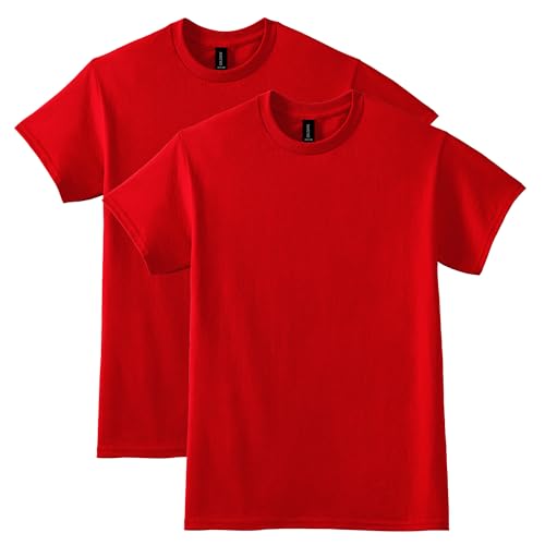 Gildan Herren DryBlend T-Shirt, Style G8000, Multipack Hemd, Rot (2er-Pack), XL von Gildan