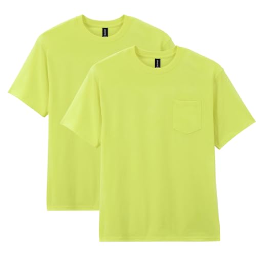 Gildan Herren DryBlend Workwear Tasche, 2er-Pack T-Shirt, Grün (Safety Green), XXL von Gildan