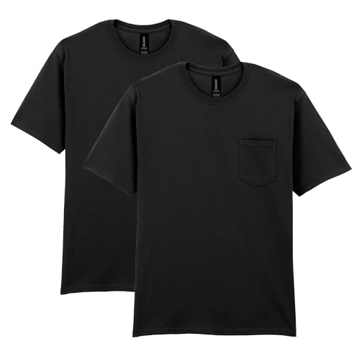 Gildan Herren DryBlend Workwear Tasche, 2er-Pack T-Shirt, schwarz, XL von Gildan