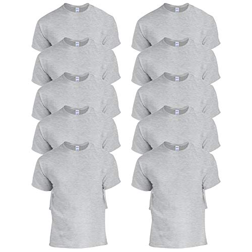 Gildan Herren Erwachsene aus Schwerer Baumwolle T-Shirt, Aschgrau (10er-Pack), 3X-Groß von Gildan