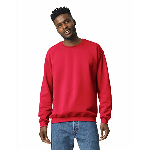 Gildan Herren Men's Fleece Crewneck, Style G18000 Sweatshirt, rot, Medium von Gildan