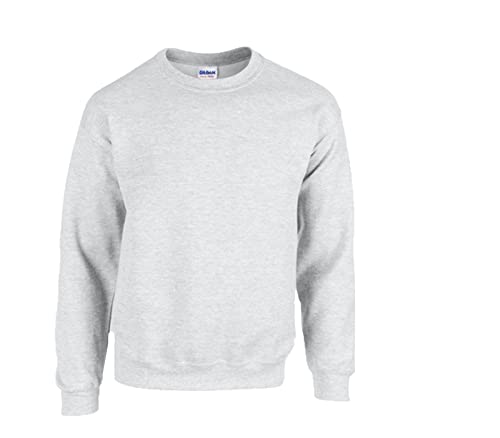 Gildan Herren Fleece Crewneck Sweatshirt Style G18000 Hemd, Blickdicht,1x Ash Grey & 1x HL Kauf Notizblock, XXL von Gildan