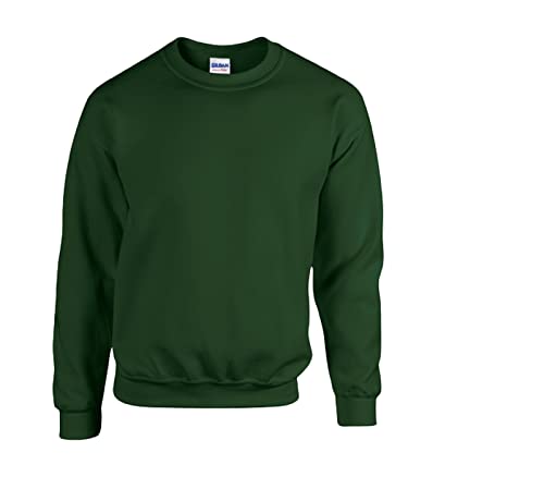 Gildan Herren Fleece Crewneck Sweatshirt Style G18000 Hemd, Blickdicht,1x Forest Green & 1x HL Kauf Notizblock, L von Gildan