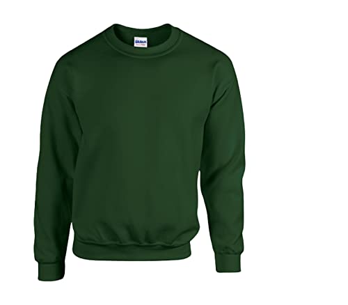 Gildan Herren Fleece Crewneck Sweatshirt Style G18000 Hemd, Blickdicht,1x Forest Green & 1x HL Kauf Notizblock, M von Gildan