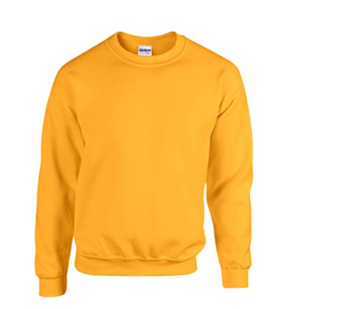 Gildan Herren Fleece Crewneck Sweatshirt Style G18000 Hemd, Blickdicht,1x Gold & 1x HL Kauf Notizblock, M von Gildan