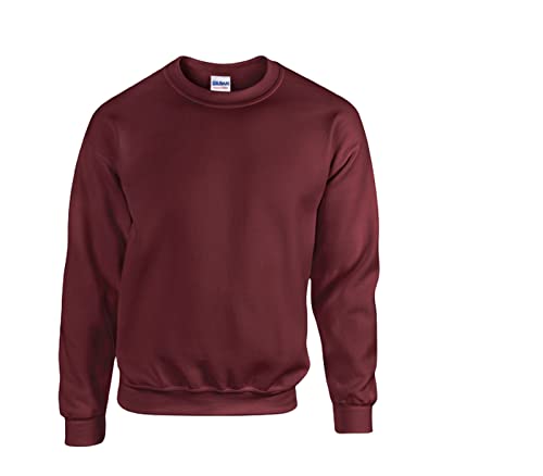 Gildan Herren Fleece Crewneck Sweatshirt Style G18000 Hemd, Blickdicht,1x Maroon & 1x HL Kauf Notizblock, XXL von Gildan