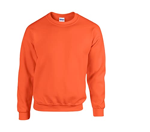 Gildan Herren Fleece Crewneck Sweatshirt Style G18000 Hemd, Blickdicht,1x Orange & 1x HL Kauf Notizblock, M von Gildan