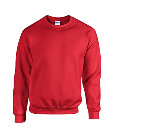 Gildan Herren Fleece Crewneck Sweatshirt Style G18000 Hemd, Blickdicht,1x Rot & 1x HL Kauf Notizblock, L von Gildan