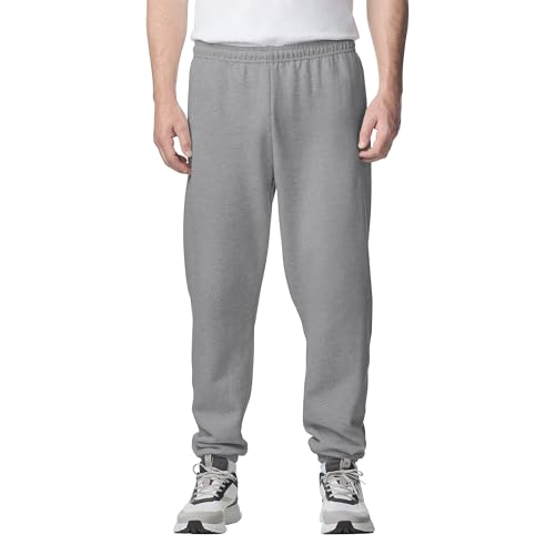Gildan Herren Jogginghose aus Fleece, mit Elastischem Unterteil, Stil G18200 Trainingshose, Grau-Sport Grey, Klein von Gildan