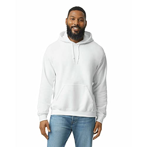 Gildan Herren Fleece Hooded Sweatshirt, Style G18500 Kapuzenpullover, weiß, XXXL von Gildan