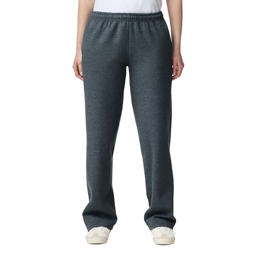 Gildan, Jogginghose für Erwachsene, Fleece, offene Beinabschlüsse, mit Taschen, Stil G18300, Dunkles Erika, Mittel von Gildan