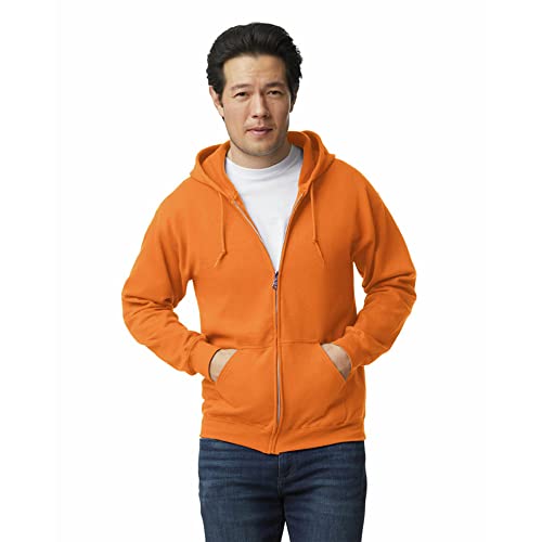 Gildan Herren Fleece Zip Hoodie Sweatshirt Style G18600 Multipack Hemd, Safety Orange (1er-Pack), XX-Large von Gildan