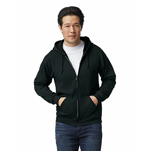 Gildan Herren Fleece Zip Hoodie Sweatshirt Style G18600 Multipack Kapuzenpullover, Schwarz, XXXL von Gildan