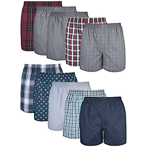 Gildan Herren Unterwäsche Boxer, Multipack Boxershorts, Gemischtes Rot/Blau Sortiert (10er-Pack), X-Large von Gildan