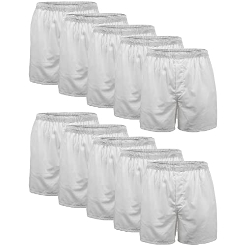 Gildan Herren Gewebte, Multipack Boxershorts, Weiß (10 Stück), X-Large (10er Pack) von Gildan