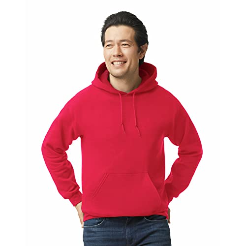 Gildan Herren Kapuzen-Sweatshirt aus schwerem Fleece Kapuzenpullover, rot, XL von Gildan