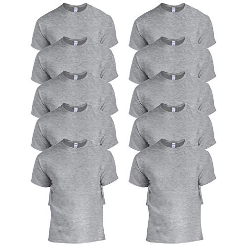 Gildan Herren T-Shirt aus schwerer Baumwolle, Stil G5000 10er Pack, Sport Grey, 3X-Large von Gildan