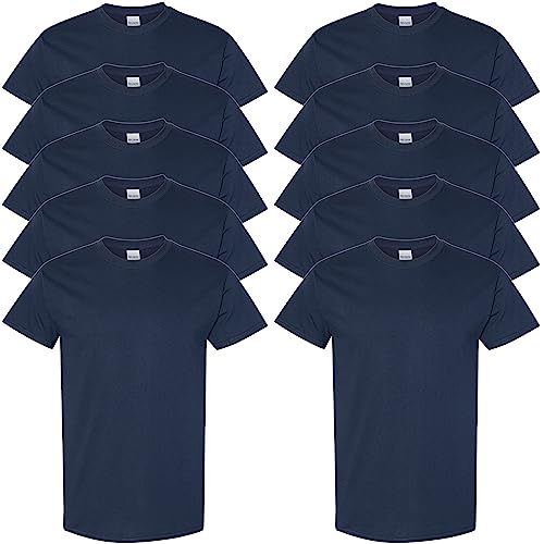 Gildan Unisex T-shirt aus Schwerer Baumwolle Mehrfarbig ,Stil G5000 T-Shirt, Marineblau (10er-pack), XL von Gildan
