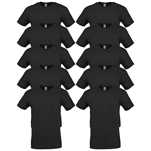 Gildan Herren T-Shirt aus schwerer Baumwolle, Stil G5000 10er Pack, Black, 5X-Large von Gildan